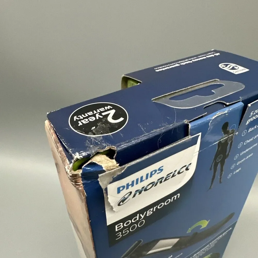 BL Philips Norelco Shaver 3500 Trim & Shave Bodygroom Brand New Damaged Box